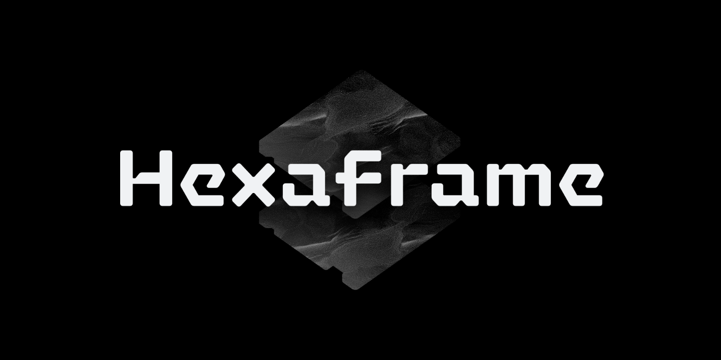 Пример шрифта Hexaframe CF #1